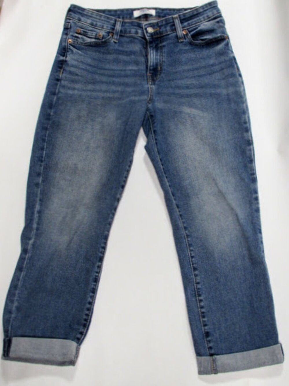 Denizen from Levi's Women's Blue Boyfriend Cropped Modern Cuffed Jeans 8 W29